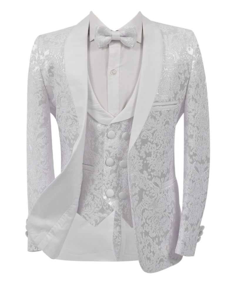 White  patterned Suit