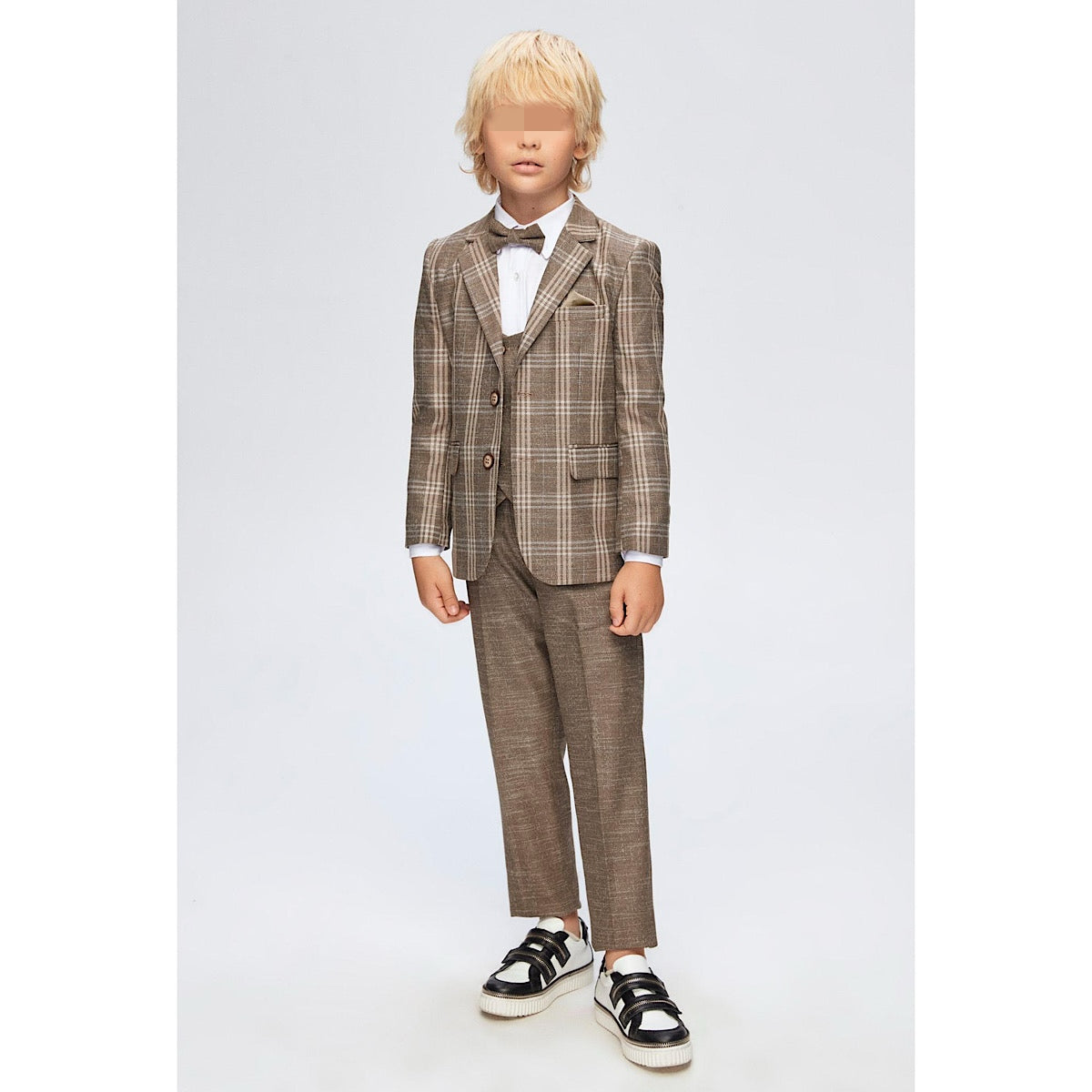 Plaid Cream brown Suit