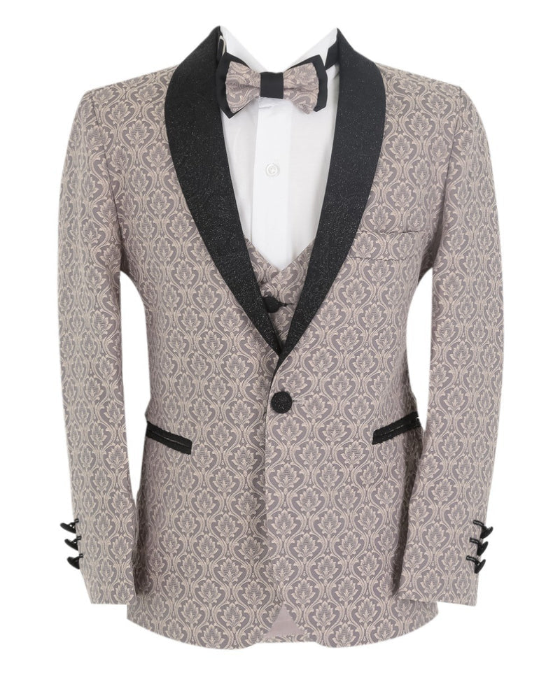 Silver beige patterned Suit