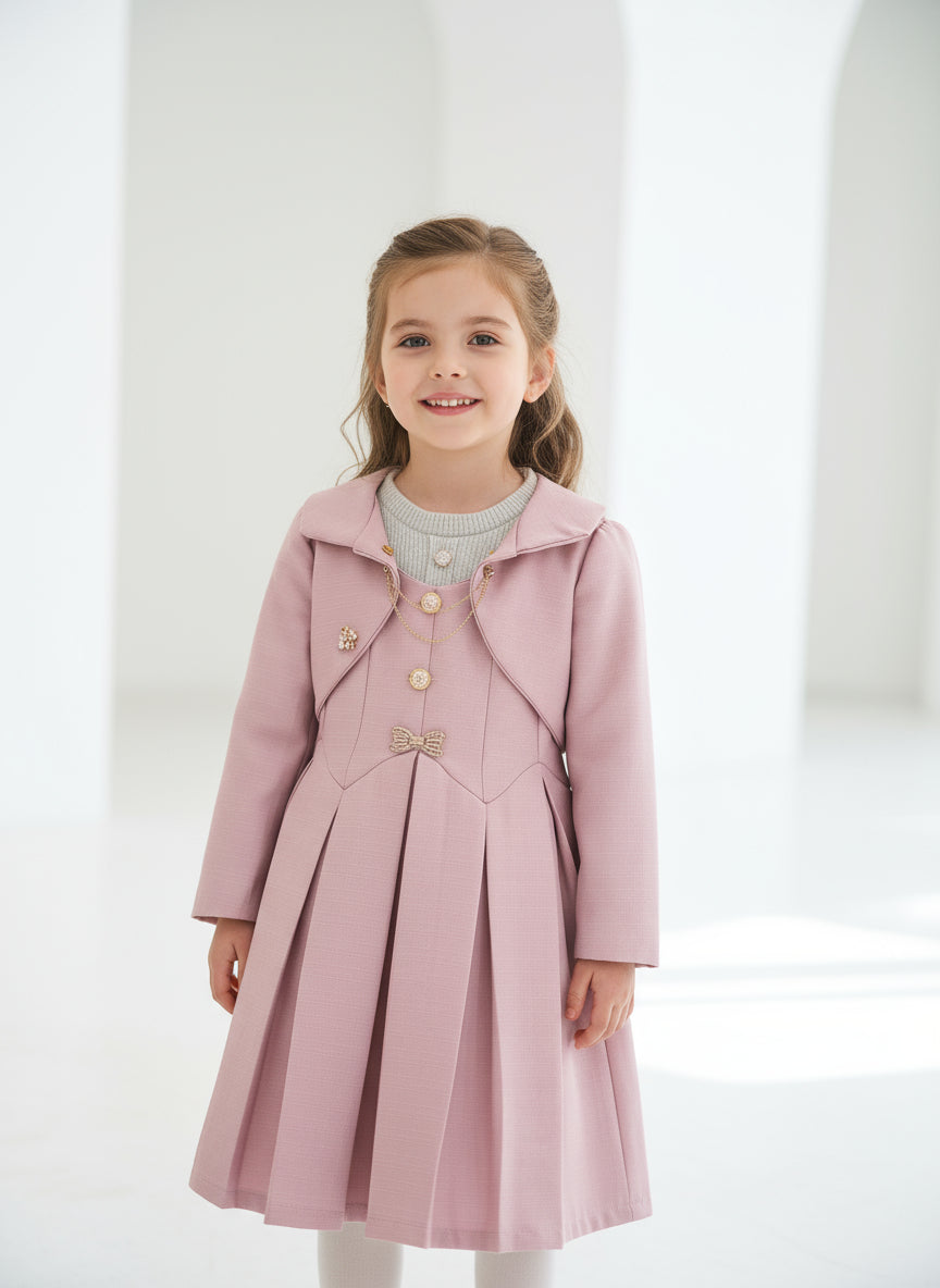 Pink full sleeve dress