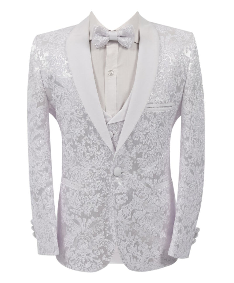 White  patterned Suit