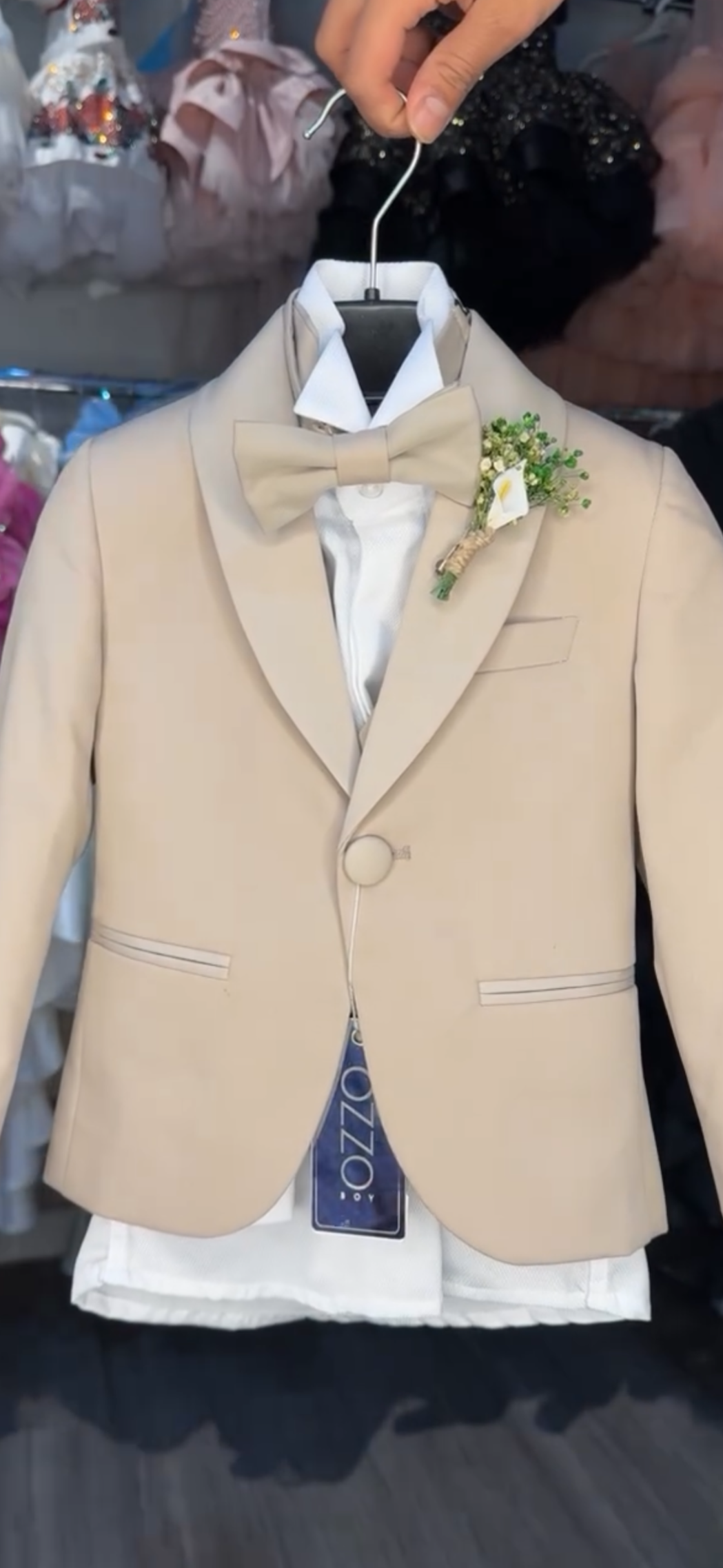 Beige Tuxedo Suit
