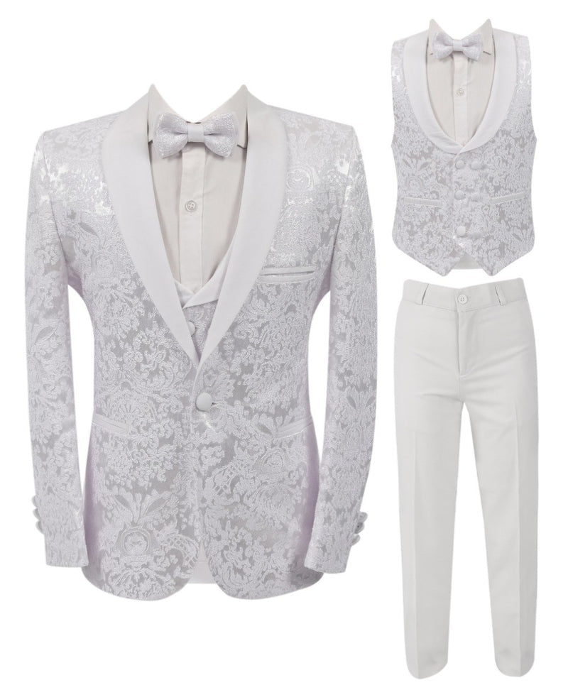 White  patterned Suit
