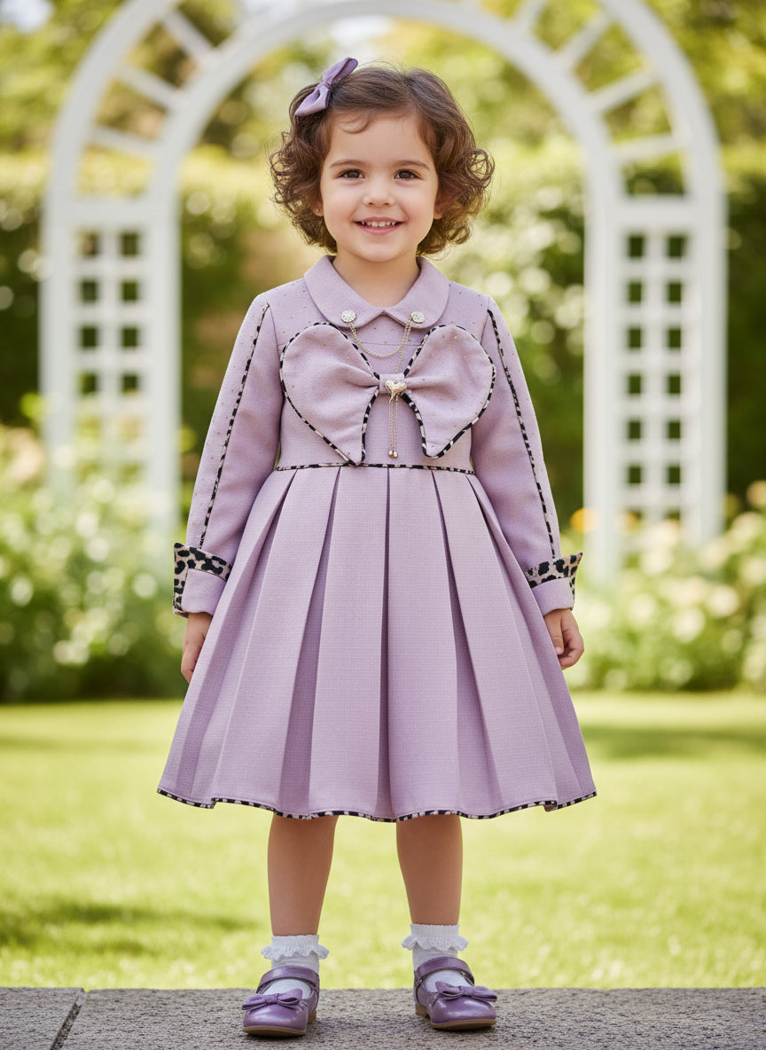 pink leopard linen dress