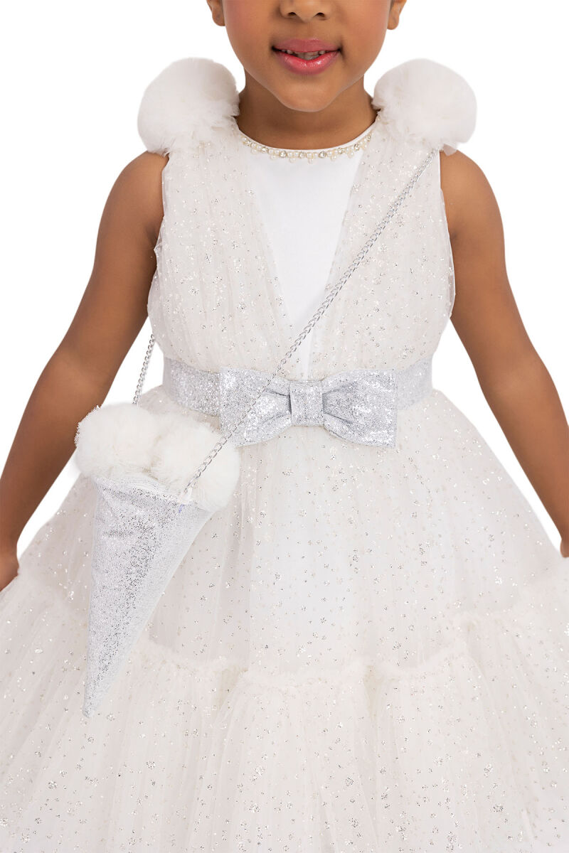 Glittery White Cone dress