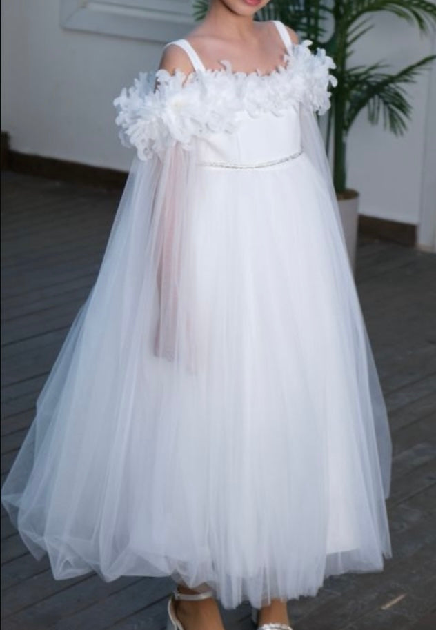 Maxi white flower girl dress