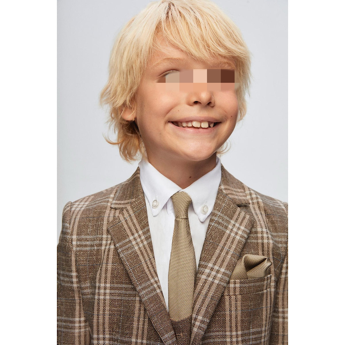 Plaid Cream brown Suit