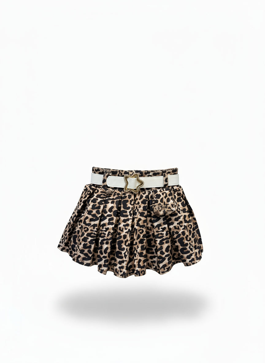 leopard jacket top skirt set