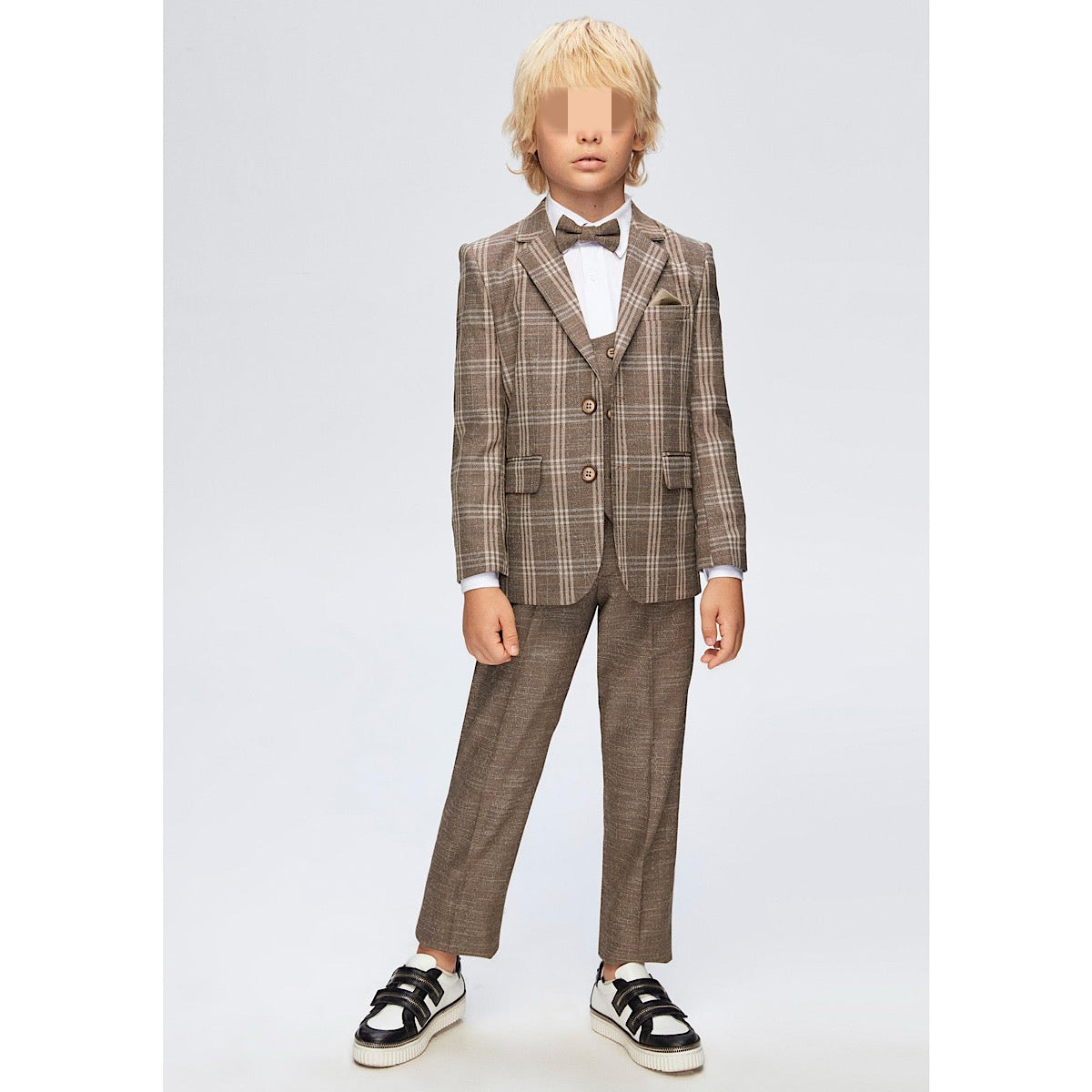 Plaid Cream brown Suit