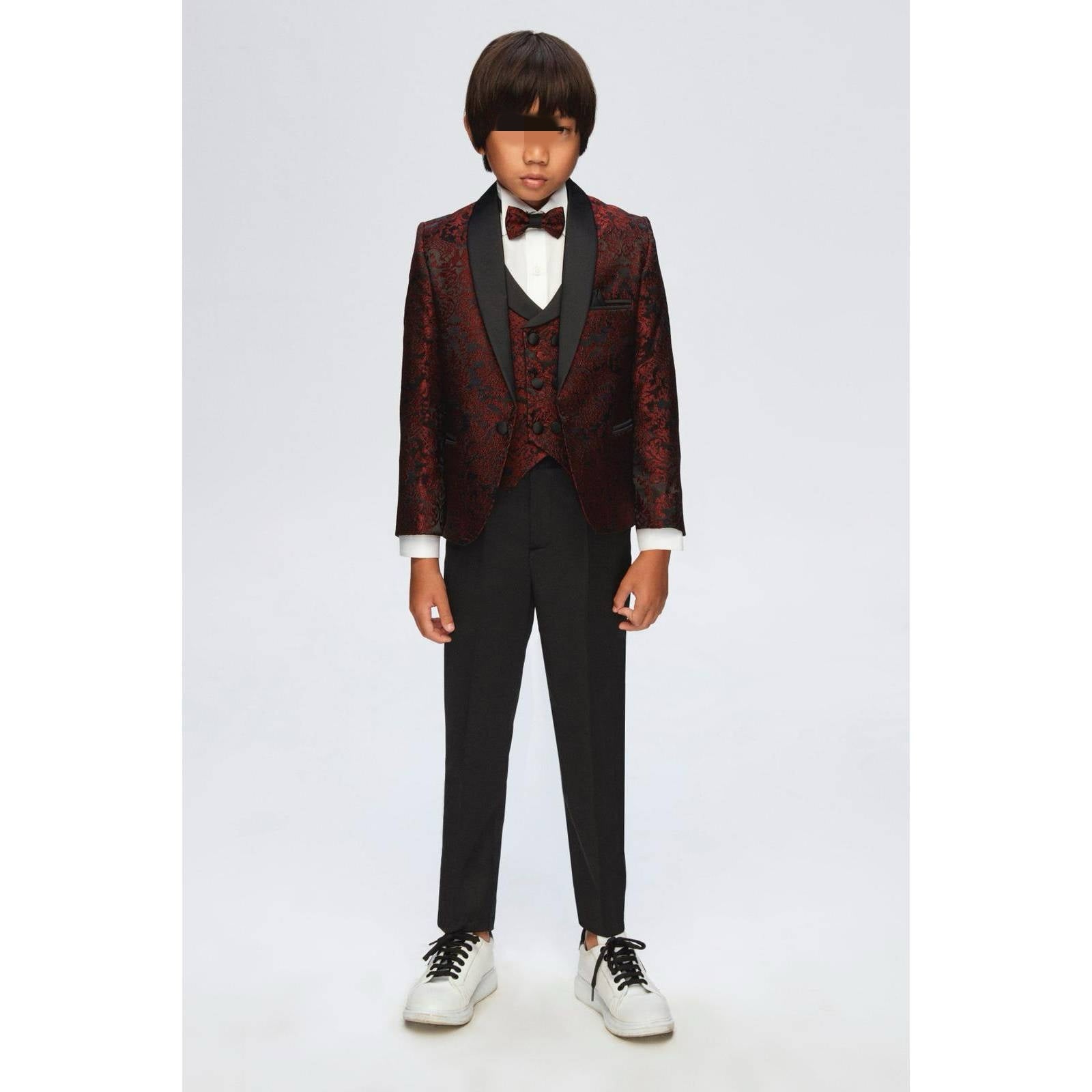 Burgundy Patterned Suit