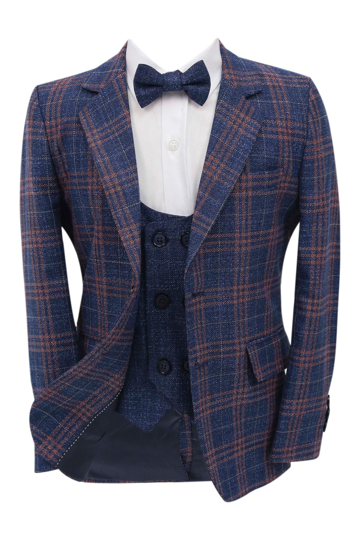 Plaid Blue indigo Suit