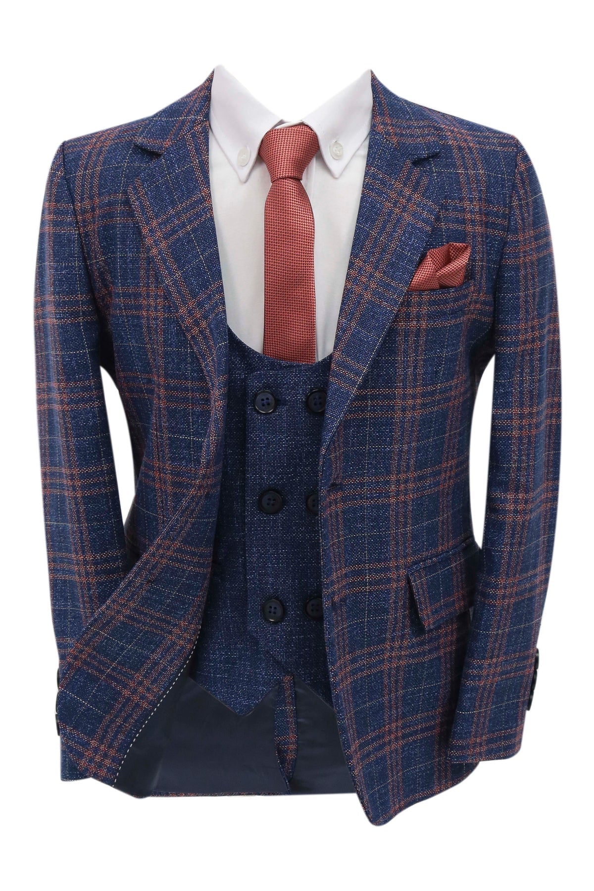Plaid Blue indigo Suit
