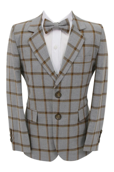Plaid Grey and Brown Suit