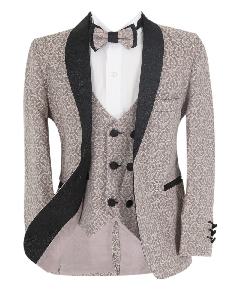 Silver beige patterned Suit