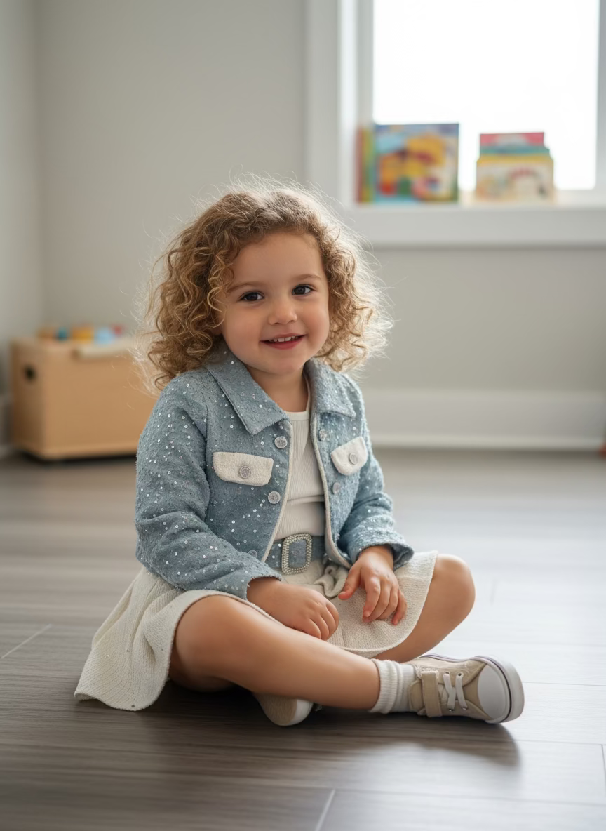 sequins jacket top skirt set