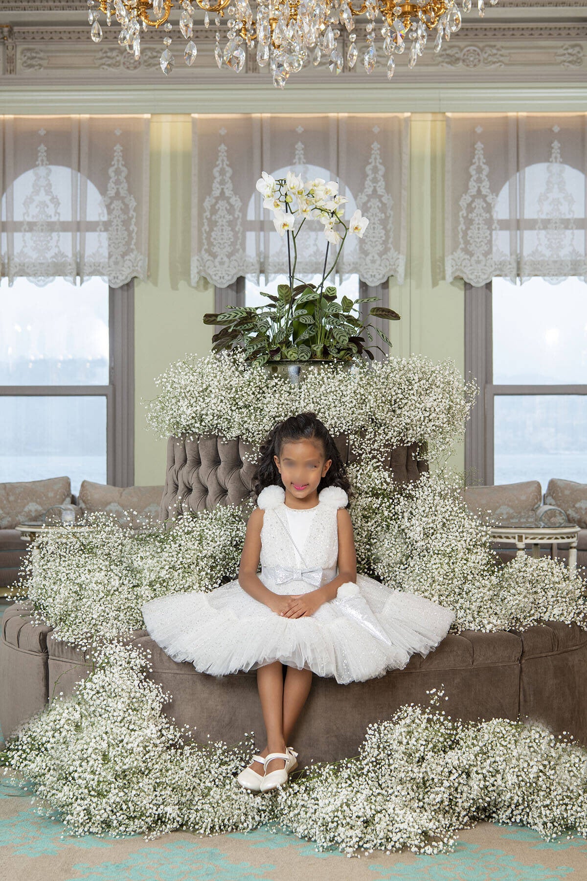 Glittery White Cone dress