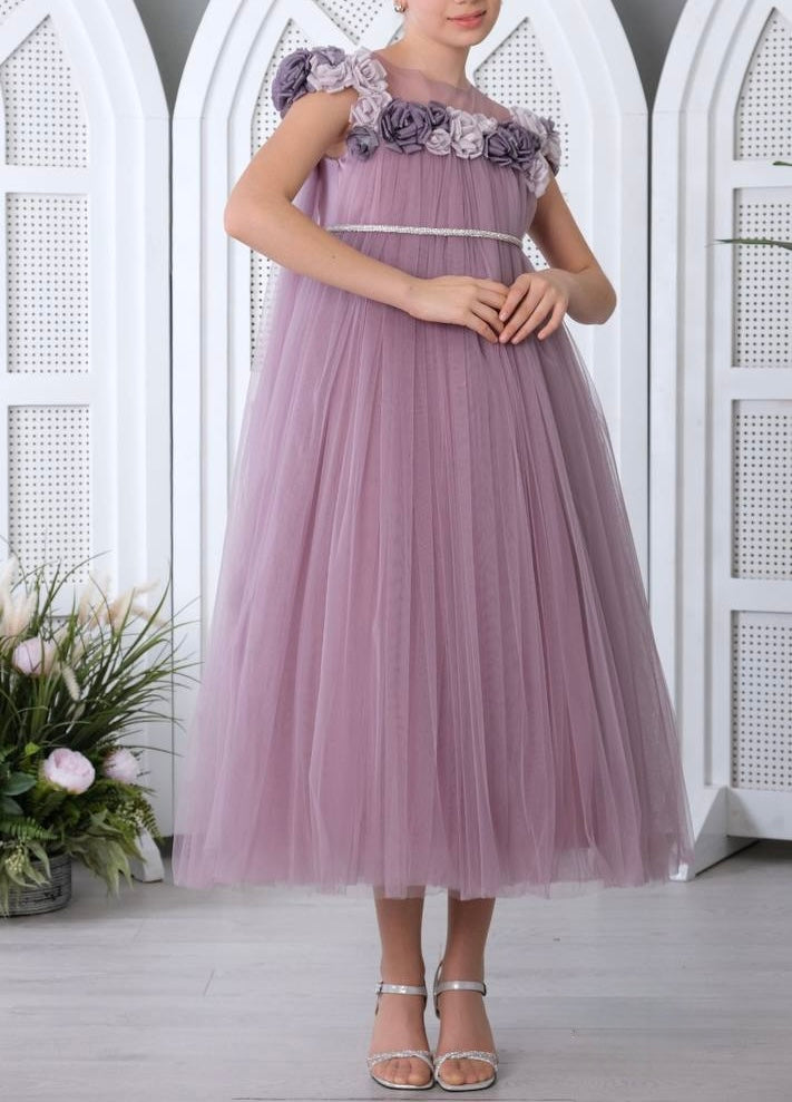 Rose flower girl dress