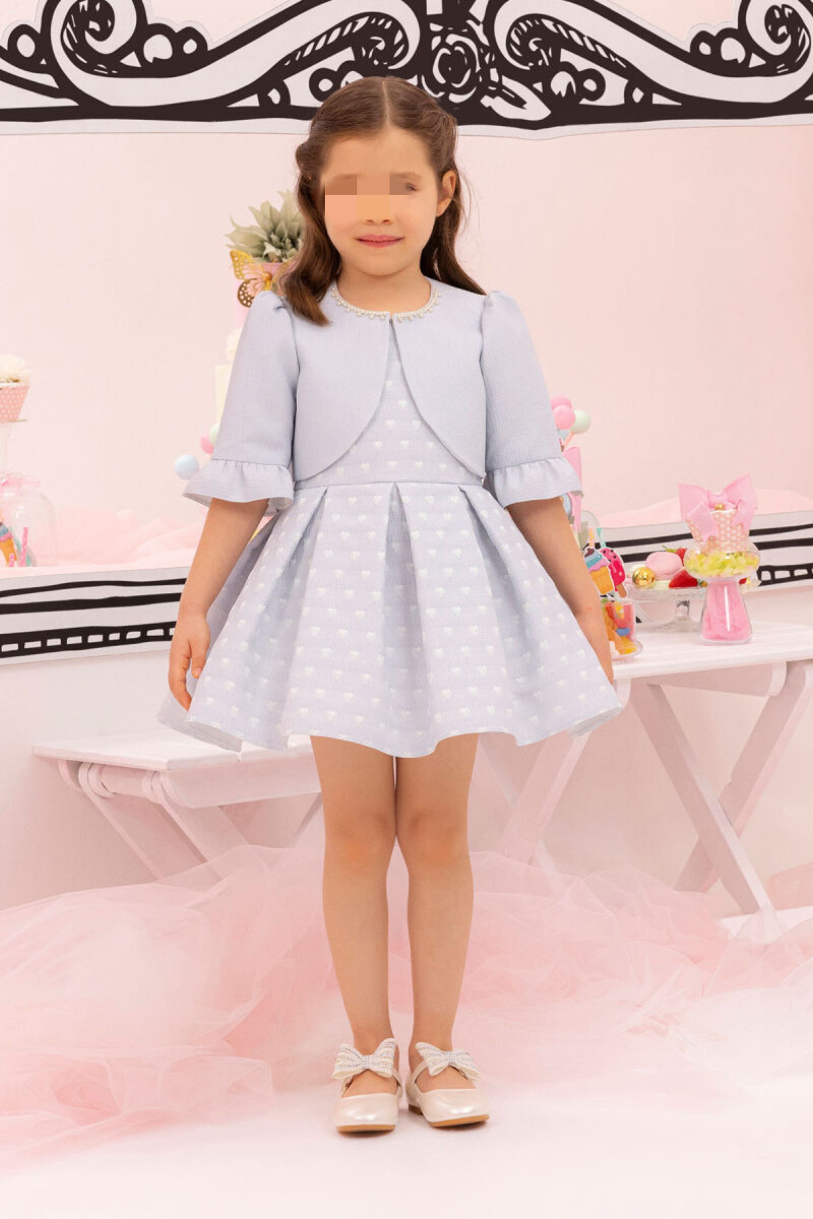 Blue jacket dress