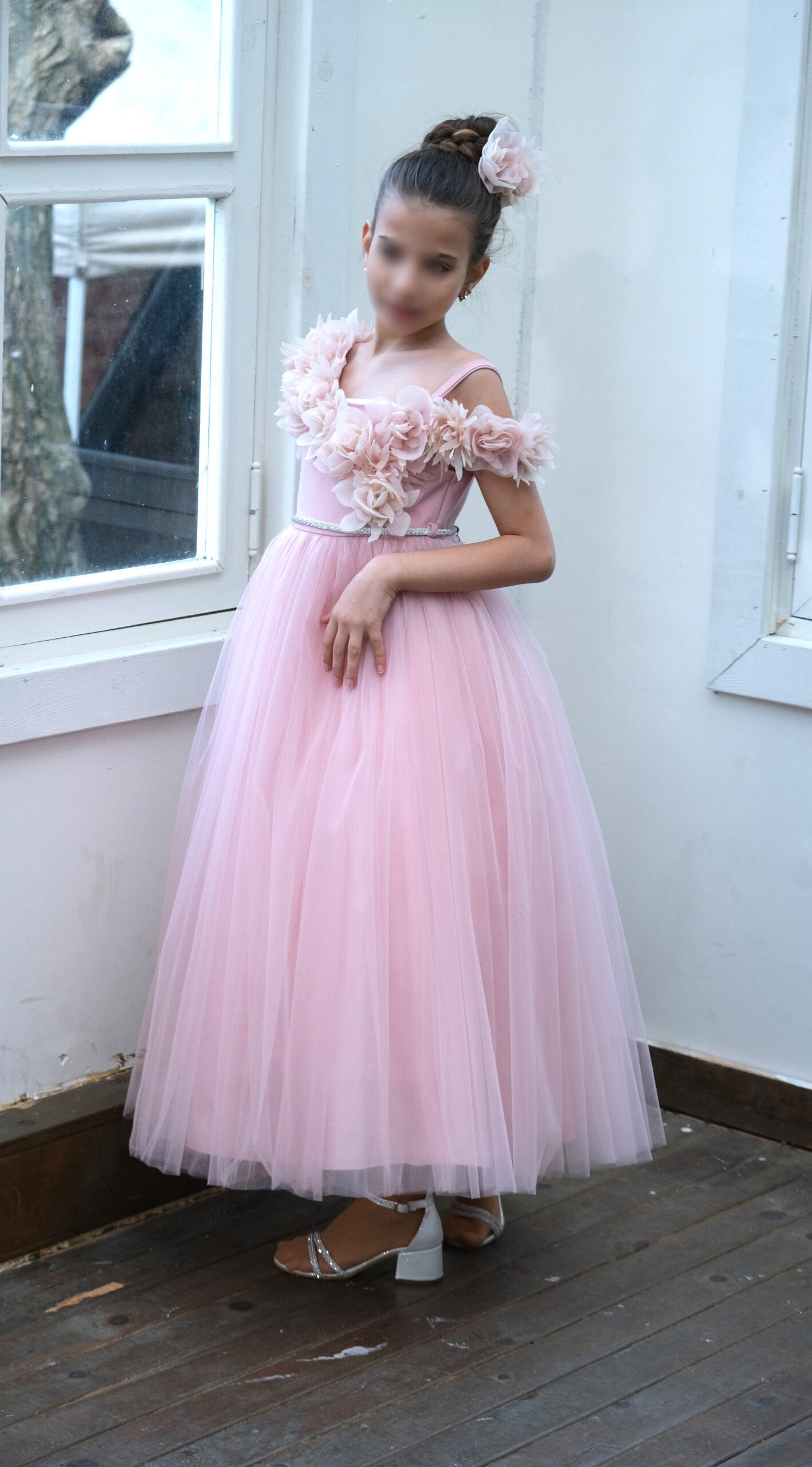 Pink Lace flower girl dress