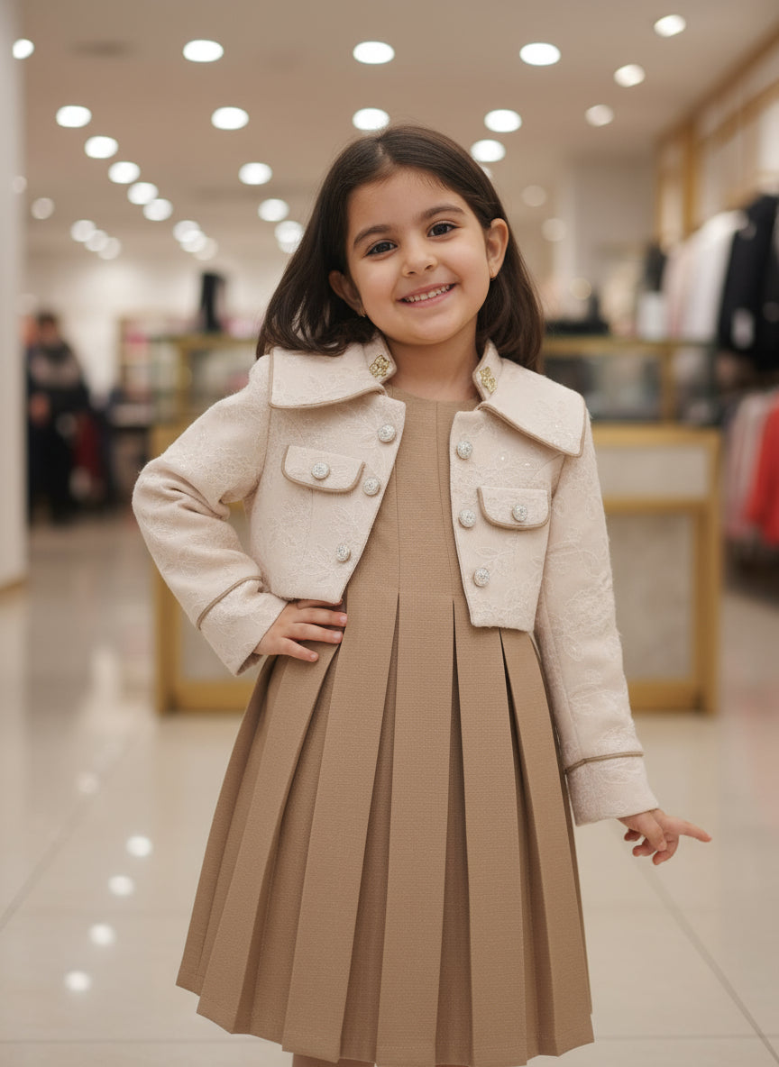 brown dress with coat