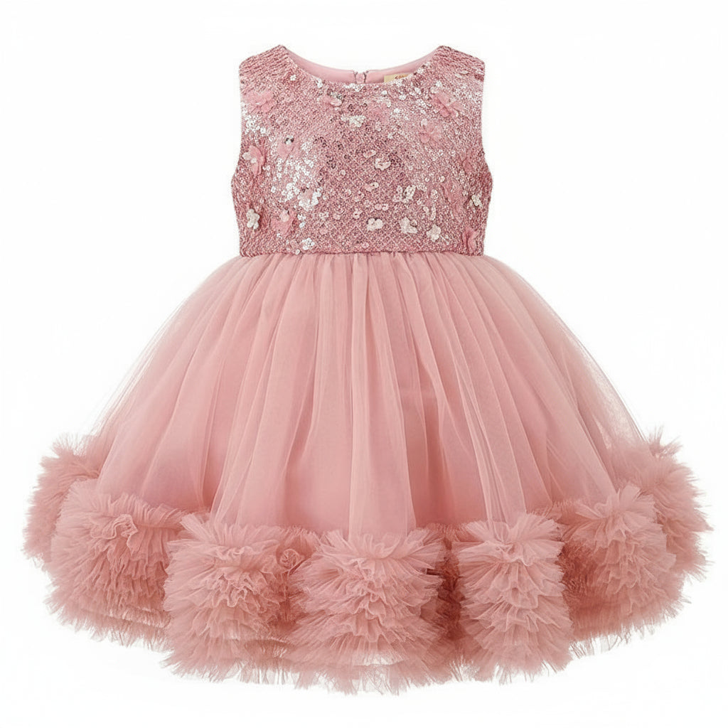Dusty Pink Sequins Tulle