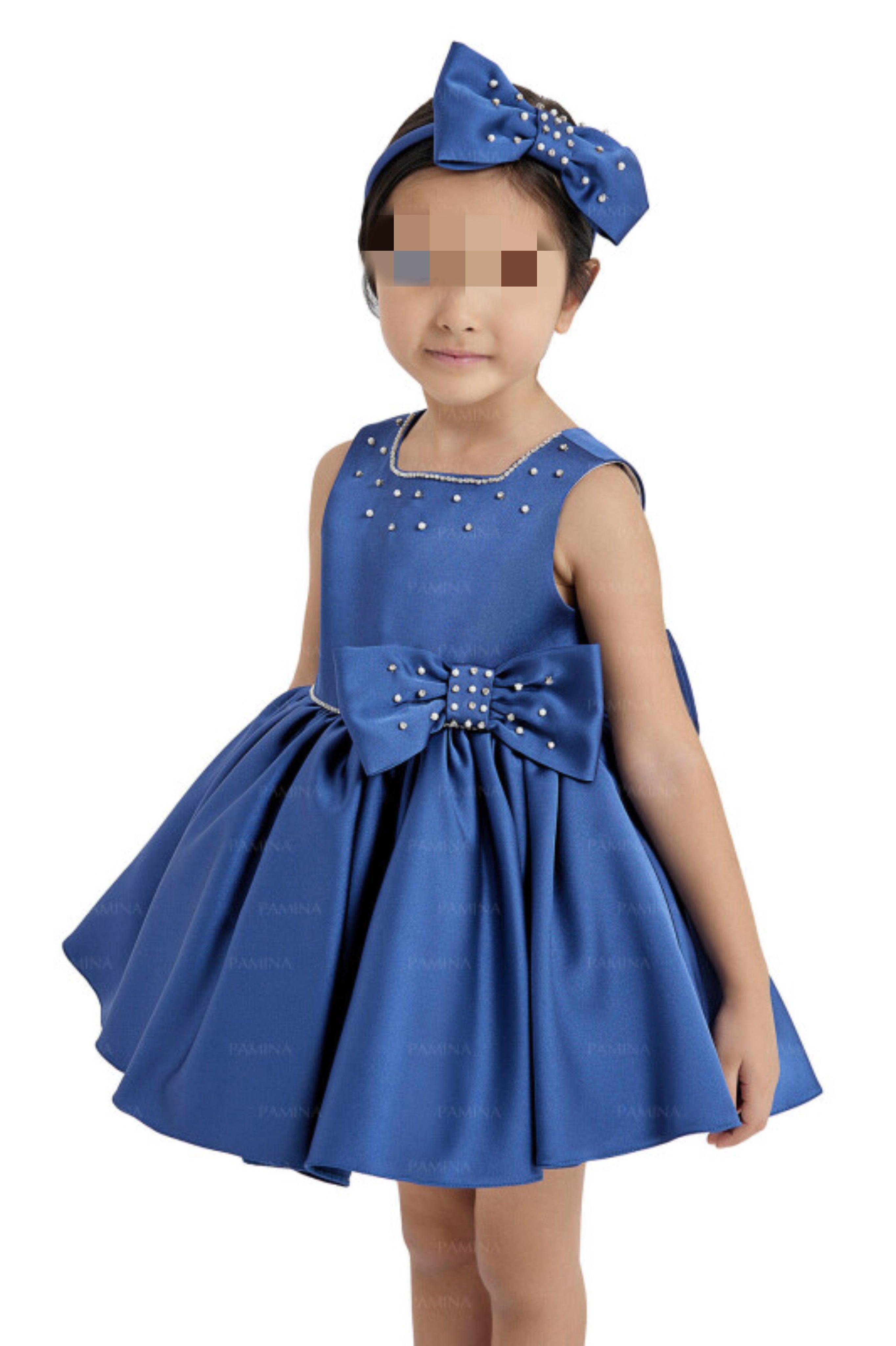 Baby navy satin dress