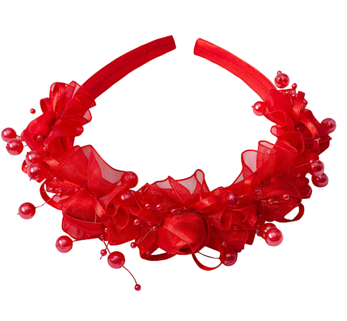 Red headband beaded